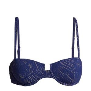 NWT Onia Womens Dalia Textured Bikini Top Blue Size Medium